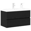 vidaXL Mobile lavabo Rovere nero 80 x 39 x 62 cm Legno multistrato