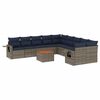 vidaXL Set Divani da Giardino 11 pz con Cuscini Grigio in Polyrattan
