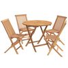 vidaXL Set bistro da giardino pieghevole da 5 pezzi Naturale
