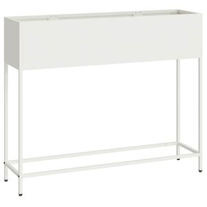 vidaXL Vaso da Giardino Rialzato Bianco 100 x 26 x 82 cm Acciaio