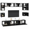 vidaXL Set mobile TV 8 pcs Rovere Nero Legno multistrato