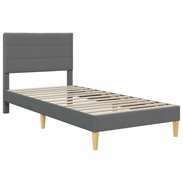 vidaXL Struttura letto con materasso Grigio scuro 90 x 190 cm Tessuto