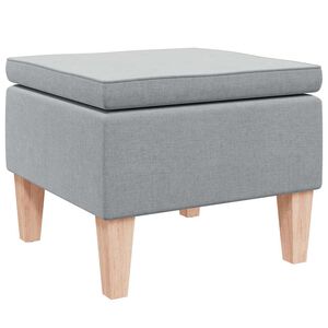 vidaXL Poggiapiedi con Gambe in Legno Grigio Chiaro in Tessuto