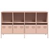 vidaXL Credenza Rosa 135x39x73,5 cm in Acciaio Laminato a Freddo