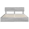 vidaXL Letto con Contenitore con testiera Grigio Sonoma 200 x 200 cm
