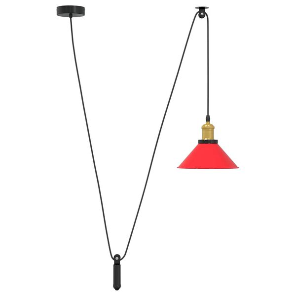 vidaXL Lampada Sospensione Regolabile E27 Rosso Lucido Ø22 cm Metallo