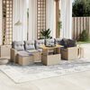 vidaXL Set Divano da Giardino 8 pz con Cuscini Beige in Polyrattan