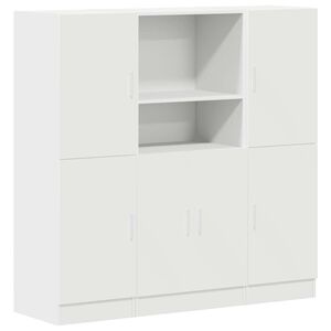 vidaXL Set di Mobili da Cucina 3 pz Bianco in Truciolato