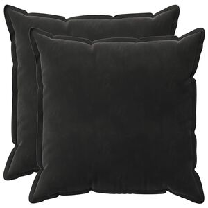 vidaXL Cuscino con cuscino HOUTEN 2 pz Nero Velluto
