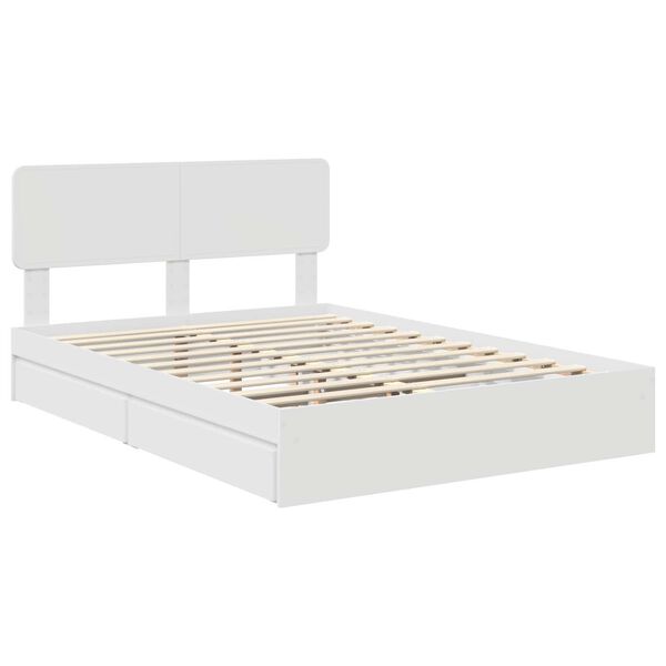 vidaXL Letto con Contenitore Bianco 160 x 200 cm Legno multistrato