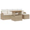 vidaXL Set Divano da Giardino con cuscino 6 pcs beige e panna
