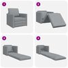 vidaXL Divano Letto da Terra 2 in 1 Grigio Chiaro 112x174x55cm Tessuto