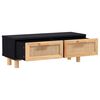vidaXL Tavolino Nero 80x40x30 cm Legno Multistrato e Massello di Pino