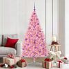 vidaXL Albero di Natale artificiale con luci integrate Rosa 180 cm PVC
