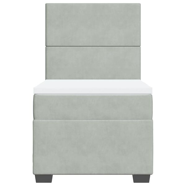 vidaXL Giroletto a Molle con Materasso Grigio Chiaro 90x190 cm Velluto