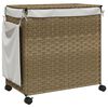 vidaXL Cesto Portabiancheria con Ruote 60x35x60,5 cm Rattan