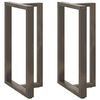 vidaXL Gambe per tavolo da bar a forma di T 2 pz nere 60x35x(100-101) cm in acciaio