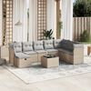 vidaXL Set Divano da Giardino 9 pz con Cuscini Beige Misto Polyrattan