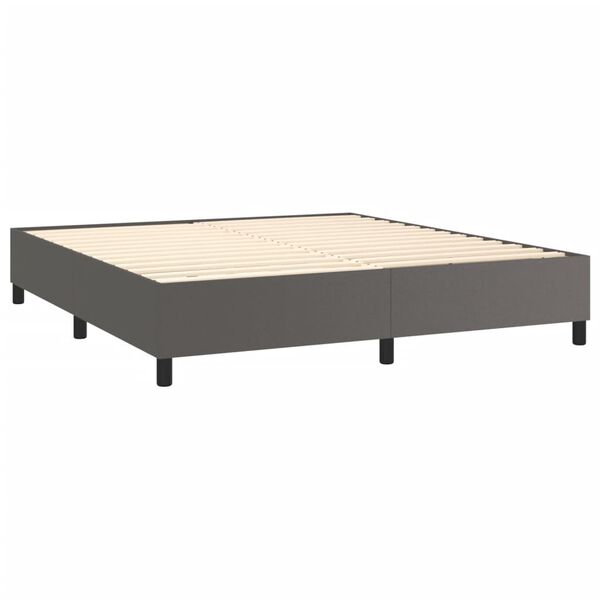 vidaXL Struttura Letto a Rete a Molle Grigio 180x200 cm in Similpelle