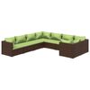 vidaXL Set Divani da Giardino 8 pz con Cuscini in Polyrattan Marrone
