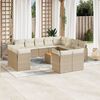 vidaXL Set Divano da Giardino 13 pz con Cuscini Beige in Polyrattan