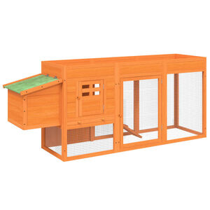 vidaXL Pollaio Marrone 204x50x84 cm in Legno Massello di Pino