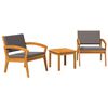 vidaXL Set bistrot 3 pz Marrone Poliestere