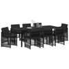 vidaXL Set da Pranzo per Giardino 9 pcs Nero