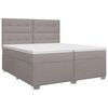 vidaXL Letto box spring con materasso Tortora 200 x 200 cm Tessuto
