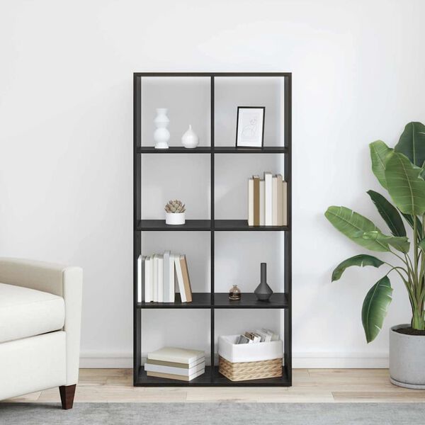 vidaXL Armadio per Libri Rovere Nero 69,5 x 29 x 137,5 cm