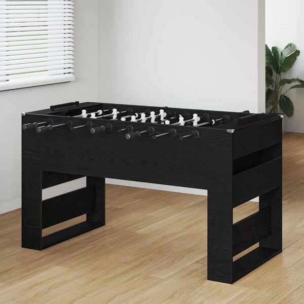 vidaXL Tavolo da Foosball Rovere Nero 146,5 x 74 x 85 cm