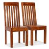 vidaXL Sedie da Pranzo 2 pz in Legno Massello con Finitura Ambra