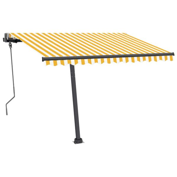 vidaXL Tenda da Sole Autoportante Automatica 300x250 cm Gialla Bianca