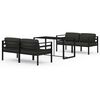 vidaXL Set Divani da Giardino 5 pz con Cuscini in Alluminio Antracite