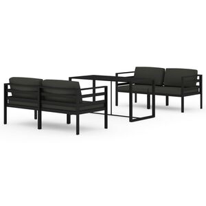 vidaXL Set Divani da Giardino 5 pz con Cuscini in Alluminio Antracite