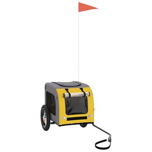 vidaXL Rimorchio da Bici per Animali Giallo e Grigio Oxford e Ferro