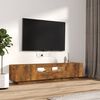 vidaXL Set Mobili TV 2pz con Luci LED Rovere Fumo in Legno Multistrato
