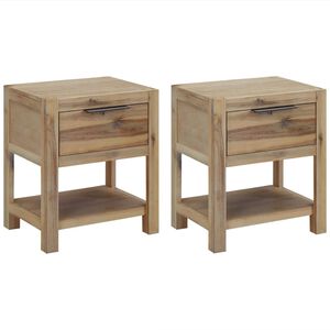 vidaXL Comodini con Cassetti 2 pz 40x30x48 cm Legno Massello di Acacia