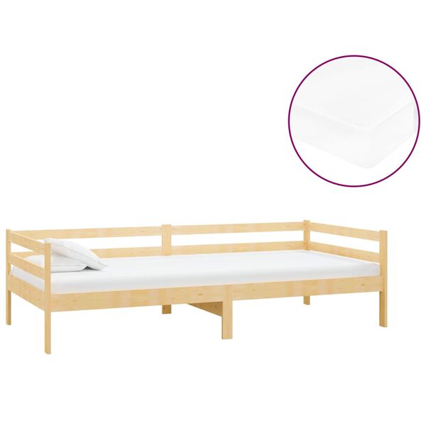vidaXL Divano Letto con Materasso 90x200 cm Legno Massello di Pino