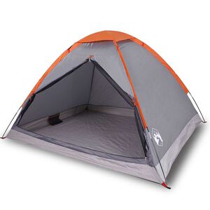 vidaXL Tenda da Campeggio a Cupola 2 Persone Grigio e Arancione