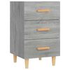 vidaXL Comodino Grigio Sonoma 40x40x66 cm in Legno Multistrato
