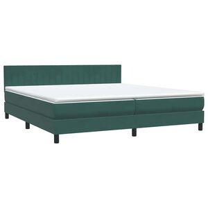 vidaXL Giroletto a Molle con Materasso Verde Scuro 180x220 cm Velluto