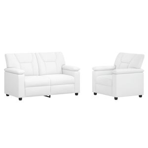 vidaXL Set di divani 2 pcs Bianco Similpelle