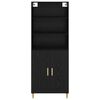 vidaXL Credenza Rovere Nero 69,5 x 32,5 x 180 cm Legno multistrato