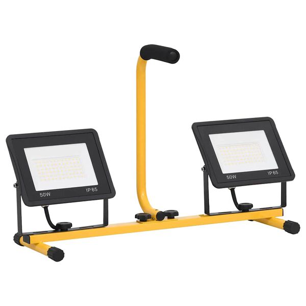 vidaXL Faretto a LED con Maniglia 2x50 W Bianco Caldo