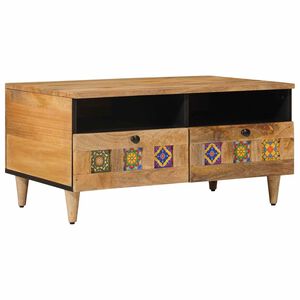 vidaXL Tavolino da salotto con cassetto Naturale 80 x 54 x 40 cm