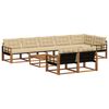 vidaXL Set di divani da esterno con cuscino 9 pcs Naturale e Beige