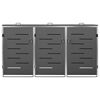 vidaXL Copribidone per Spazzatura Triplo 207x77,5x112,5cm Acciaio Inox