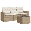 vidaXL Set Divano da Giardino 4 pz con Cuscini Beige in Polyrattan