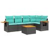 vidaXL Set Divani da Giardino 6 pz con Cuscini Nero in Polyrattan